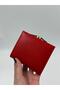 Women's Red Wallet with Clip and Snap Closure - 4