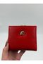 Women's Red Wallet with Clip and Snap Closure - 2