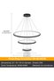 ABUDA Modern Ring Chandelier, 3-colored Light, Black - 5