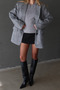 Oversized Melton Blazer Jacket - 5