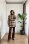 Women's Woodcutter Plaid Oversized Pocketed Modest Shirt Tunic - 3