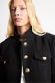 Fitted High Collar Metal Buttoned Short Cashmere Jacket I2838Ax26Wn - 4