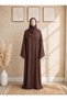 Polka Dot Abaya Set - 2 Piece Abaya + Matching Hijab - Double Chiffon Abaya - Front Button Closure - Flowing Long Sleeve Modest Abaya (5 colors) - 3