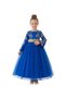 Starry Night Gold-Leaf Tulle Dress – Dark Blue - 2