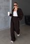 Velvet Blazer and Palazzo Pants Set - 5