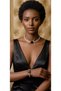Black baguette-cut stone necklace and bracelet - 2