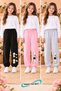 Winter, Spring, and Autumn Elastic-Leg Sweatpants Set in Black, Pink, and Gray (3-Piece) - 2