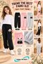 Winter, Spring, and Autumn Elastic-Leg Sweatpants Set in Black, Pink, and Gray (3-Piece) - 3