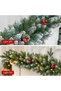 9FT Christmas Garland with 50 Lights, Artificial Christmas Decorations with Pine Cones and Berry Clusters, Holiday Garland for Indoor Outdoor Stairs Door Fireplace,New Year Decor (Green) - 6
