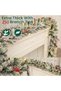 9FT Christmas Garland with 50 Lights, Artificial Christmas Decorations with Pine Cones and Berry Clusters, Holiday Garland for Indoor Outdoor Stairs Door Fireplace,New Year Decor (white) - 2