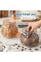 مرطبانان زجاجيان بسعة ١٩٠٠ مل بغطاء محكم للتخزين - 5
