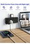 Multi Plug Extension Socket Adapter with Night Light, Universal Extension Power Adapter With - 2