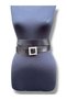 Trinty Burgundy Reflective Double-Layered Black Leather Belt with Pearl Buckle - Standard Size - 6