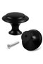18 Piece Round Cabinet Knobs, 30mm Black Drawer Knobs and Pulls with Screws, Stainless Stee - 6