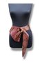 Stasy Wrinkled Leather and Snake-Print Asymmetrical Tie-Detail Belt with Buckled Ring Buckle - Standard Size - 8