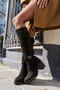 CLARK WOMEN'S ANTHRACITE BLACK GENUINE SUEDE BOOTS WITH BUCKLE DETAIL - 8