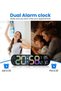 ساعة رقمية LED من نيكومي، ساعة حائط رقمية مع جهاز تحكم عن بعد، وإضاءة RGB محيطة مع 8 إعدادات قابلة للتعديل. - 4