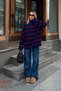 Navy Blue Cyra Mock Neck Striped Oversized Spanish-Sleeve Women's Knit Sweater - 3