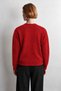 Women's Red Knitted Sweater with a Crew Neck, Made from Lambswool - 4