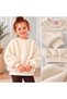 Unisex Kids' CREAM PELUJ Sweatshirt with Ribbed Collar, Sleeves, and Corded Fabric Hem—Oversized, Plain Sweatshirt - 2