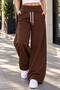 Women's Viral-Style 3-Thread Wide-Leg Palazzo Sweatpants, High-Waisted, Relaxed Fit