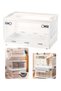 WALALLA 40L Stackable Foldable Storage Box with Lid, Wheels and Transparent Side Opening Door