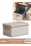 DUNISO Closet Storage Box with Lid and Handle, Stackable Wardrobe Clothes Organizer