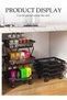 DUNISO 5-Tier Large Capacity Metal Wire Fruit And Vegetable Storage Basket with Wheels,Foldable - 4
