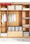 UNUNS Foldable Clothes Box,3-Piece Cotton Linen Wardrobe Storage Bag Set With Soft Handles,Double - 2