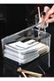 Stackable Desktop File Storage Box A4 Document Organizer Box With Lid Cabinet Desk Paper Holder - 3