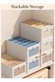 DUNISO 3 Pcs Linen Storage Boxes Large Capacity Foldable Storage Baskets for Home Fabric Storage - 5