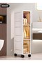 DUNISO Narrow Storage Cabinet ,Crack Storage Box With Doors,Slim Storage Containers With - 5