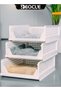 REOCLE Closet Organizer Stackable Folding Wardrobe Storage Box T-Shirt Storage Containers with - 2