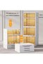 4 Layer Foldable organizer storage Storage Cabinet with Casters, Plastic Storage Bins - 2