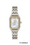 Milano Women's Silver and Gold-Toned Metal Strap, White Dial, Gem-Set Rectangular Case Analog Wristwatch – 24 mm - 2