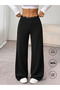 Women's high-waisted modal pants with lace-trimmed wide leg
