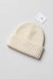 White Unisex Fold-Over Knit Beanie - 2