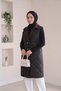 Women's Long Quilted Melton Vest with Cashmere Accents and Drawstring Waist - 4