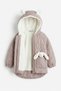 Rabbit Figured Fleece Inside Thick Winter Coat for Girls - 5