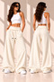 Women's Curved-Waist, Wide-Leg Sweatpants with Adjustable Legs and Pockets - 3