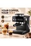 Espresso Coffee Machine with Built-in Coffee Grinder, 1.8L Water Tank, 150g Bean Hopper, Steam Wand for Milk Frothing, Removable Drip Tray, Digital Display, Espresso Maker for Home - 4