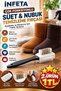 Reversible Suede and Nubuck Shoe Cleaning Brush with Black Handle—Boot and Shoe Care Brush, 15 cm