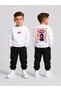 Children's Printed Winter Sweatsuit Top and Bottom Set: 3-Ply Brushed Inside Crew Neck Sweatshirt and Cotton Pants Set
