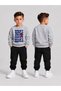 Children's Printed Winter Sweatsuit Top and Bottom Set: 3-Ply Brushed Inside Crew Neck Sweatshirt and Cotton Pants Set