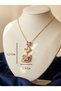 Trendy Women's Steel Necklace with Zircon Stones and Pink Swan Design, 45 cm - 4