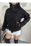 Women's Double-Buttoned Mock Neck Belted Short Melton Coat - 4