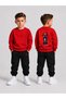 Children's Printed Winter Sweatsuit Top and Bottom Set: 3-Ply Brushed Inside Crew Neck Sweatshirt and Cotton Pants Set