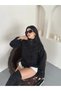Women's Double-Buttoned Mock Neck Belted Short Melton Coat - 6