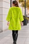 Women's Plush-Lined Fur Coat, Lined, Crew Neck, Hook-and-Eye Closure, Magnetic Single-Breasted, Double-Pocketed - 4