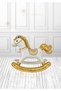 Large Retro Rocking Horse Foil Balloon - Gold-Colored Rocking Horse Foil Balloon, 1 Piece, Gold Color